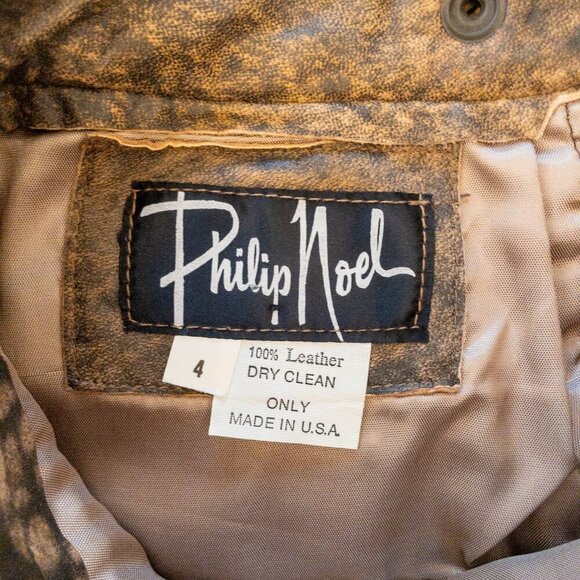 Philip Noel 100% Genuine Leather Cropped Jacket & Skirt Set - Picture 11 of 11